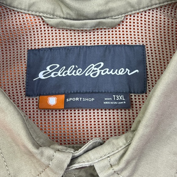 NWT Eddie Bauer Okanogan Hunting Shirt Mens 3XLT Beige Canvas Shooting Button Up - Picture 2 of 13